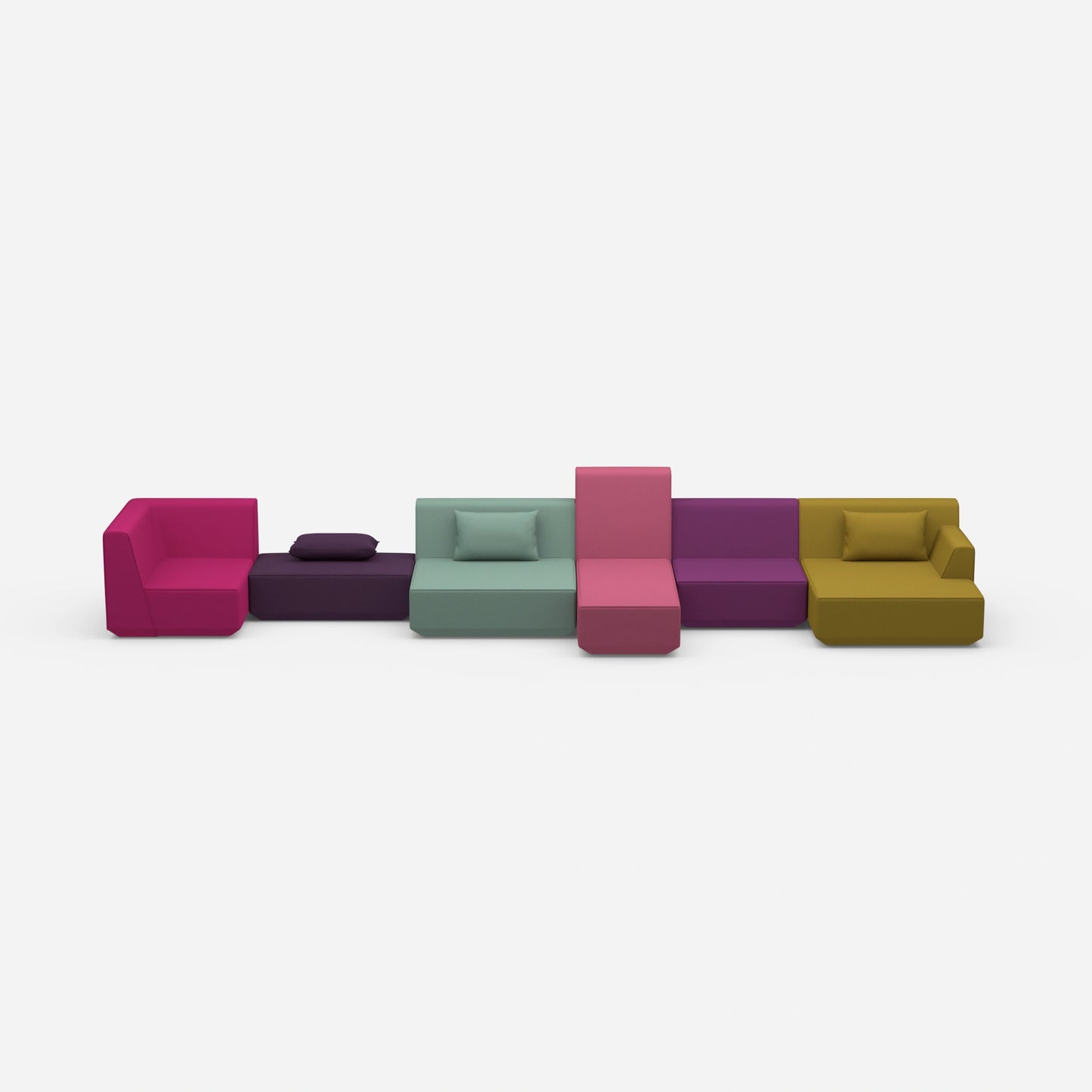 Generous sofa landscape for different needs from the front