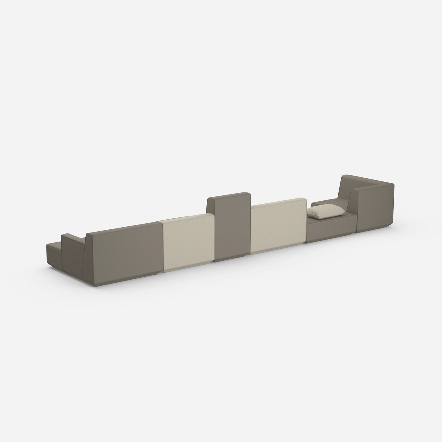 Spacious sofa area for different needs from the back