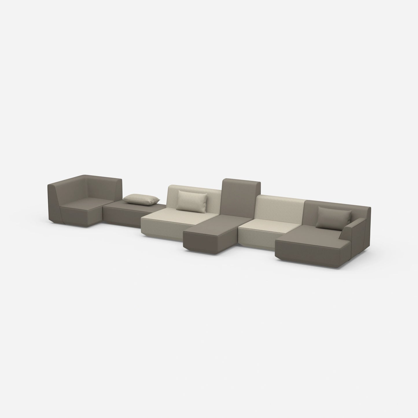 Spacious sofa landscape for different needs from the side