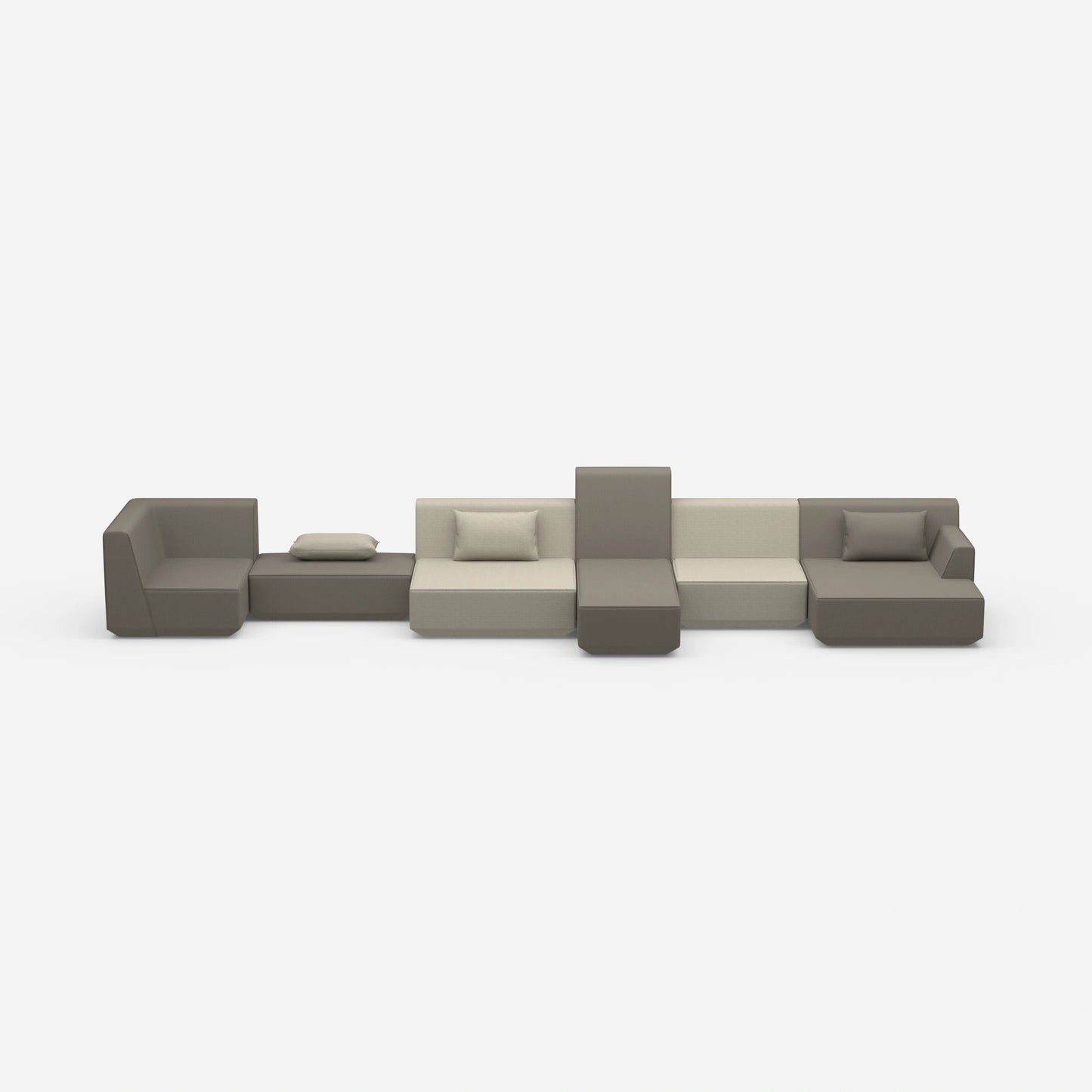 Generous sofa landscape for different needs from the front