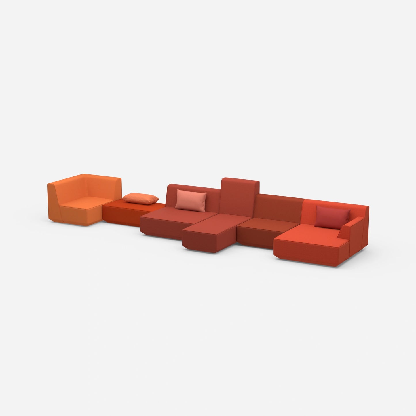 Spacious sofa landscape for different needs from the side
