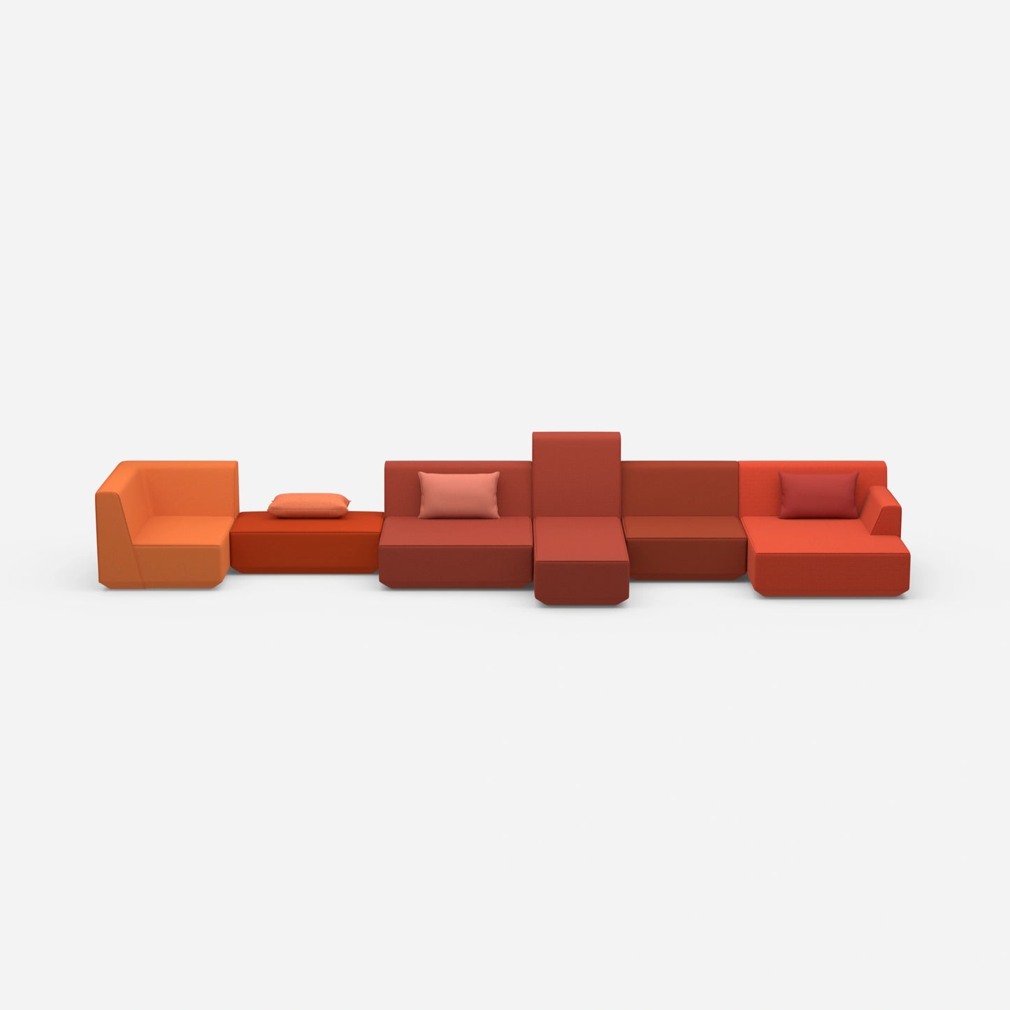 Generous sofa landscape for different needs from the front