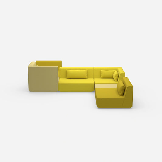Generous modular sofa for large rooms from the front