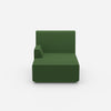 Green recamiere 100 cm wide from the front