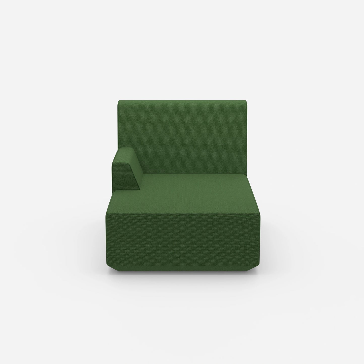 Green recamiere 100 cm wide from the front