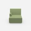 Green recamiere 100 cm wide from the front