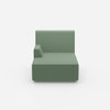 Green recamiere 100 cm wide from the front