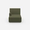 Green recamiere 100 cm wide from the front