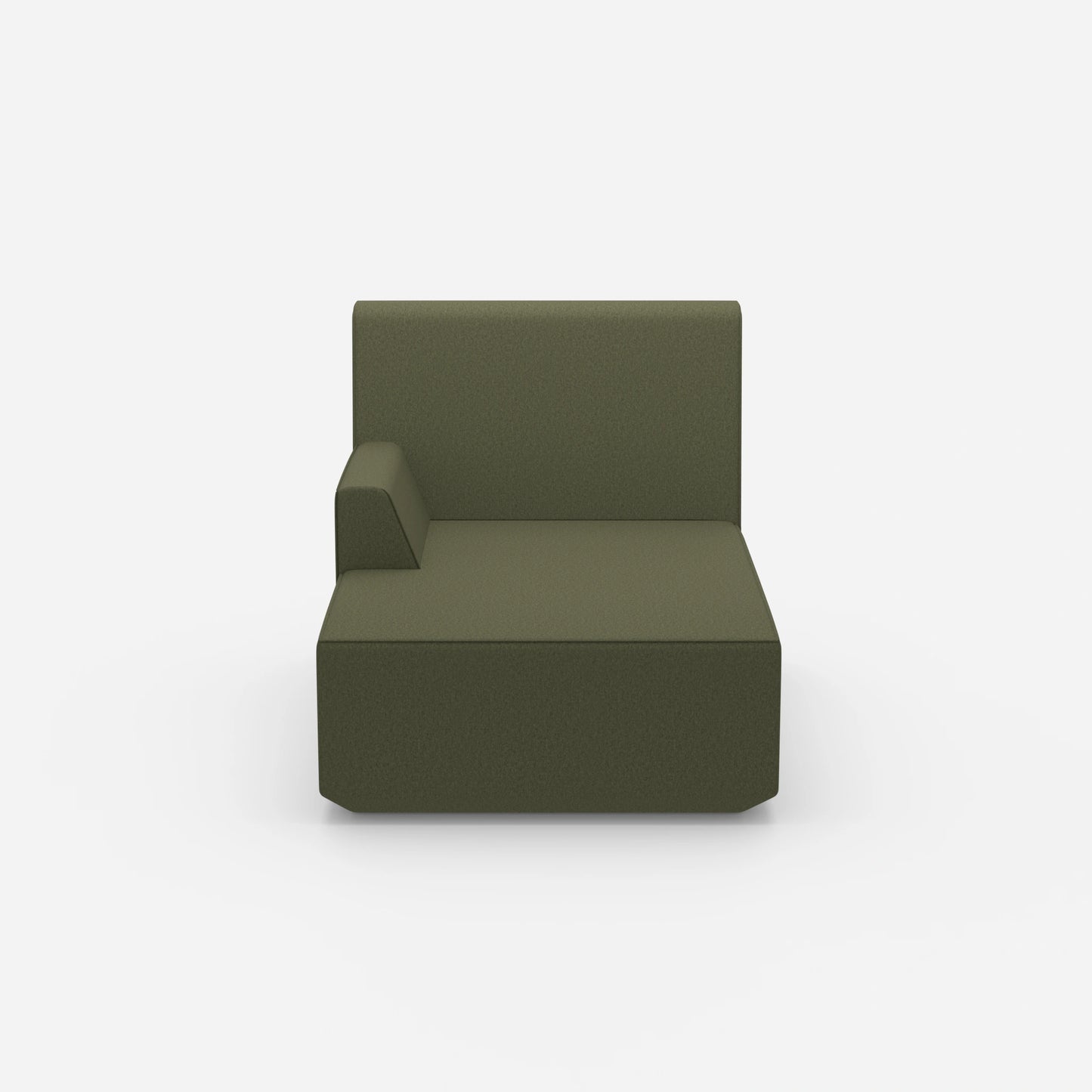 Green recamiere 100 cm wide from the front