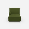 Green recamiere 100 cm wide from the front