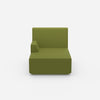Green recamiere 100 cm wide from the front