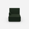 Green recamiere 100 cm wide from the front