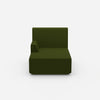 Green recamiere 100 cm wide from the front