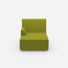 Green recamiere 100 cm wide from the front