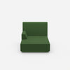 Green chaise longue from the front
