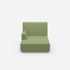 Green chaise longue from the front