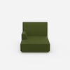 Green chaise longue from the front