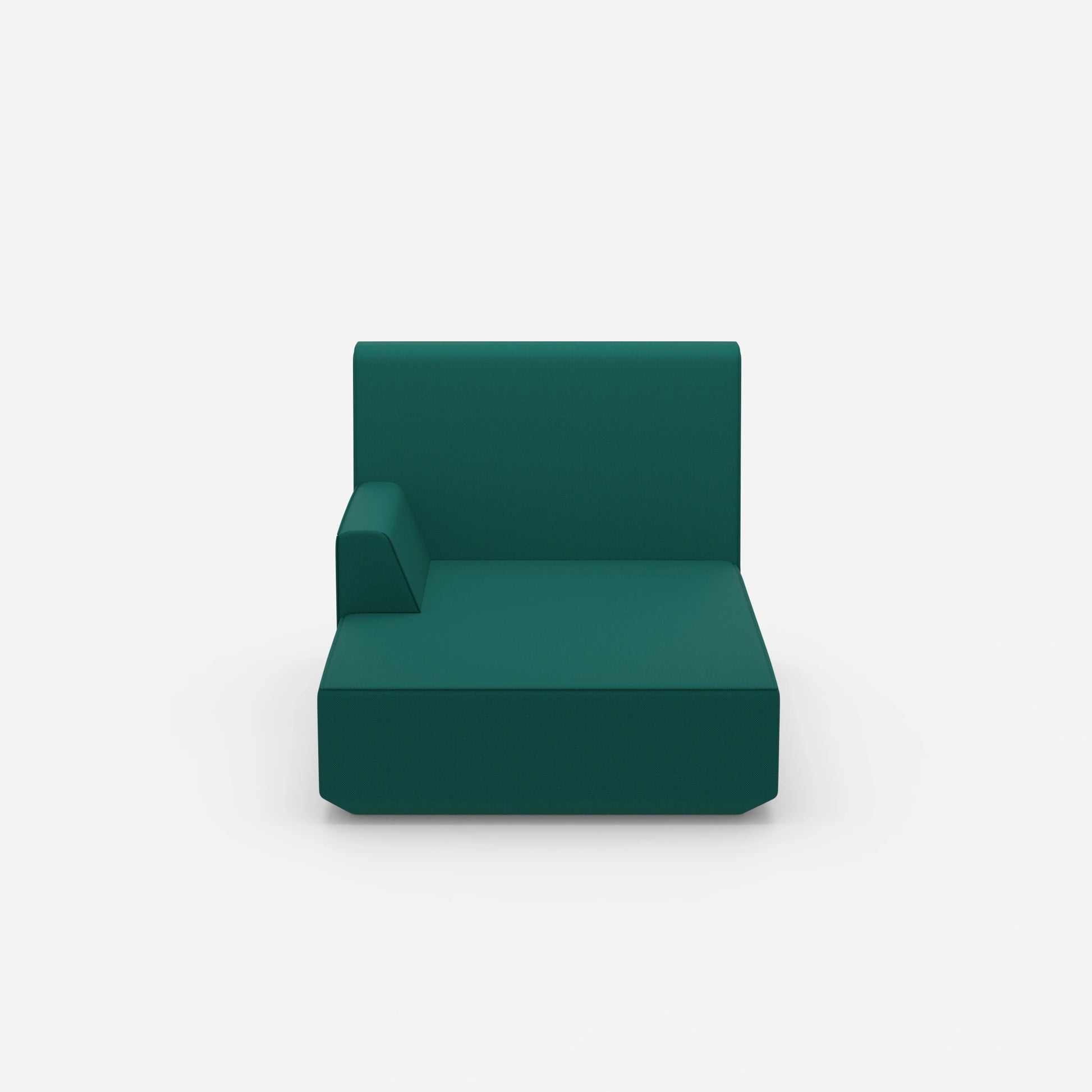 Green chaise longue from the front