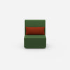 Green armchair from the front