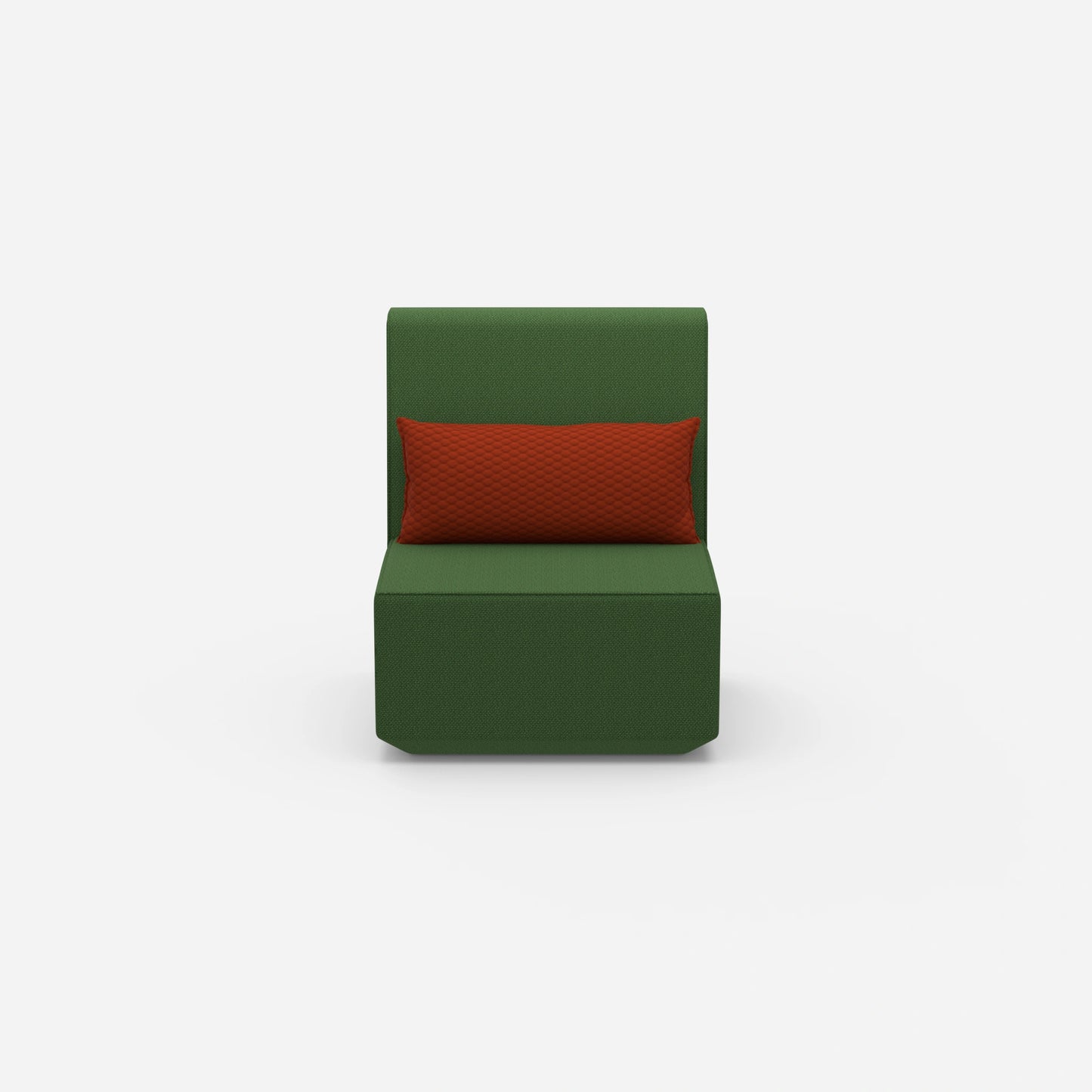 Green armchair from the front
