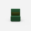 Green armchair from the front