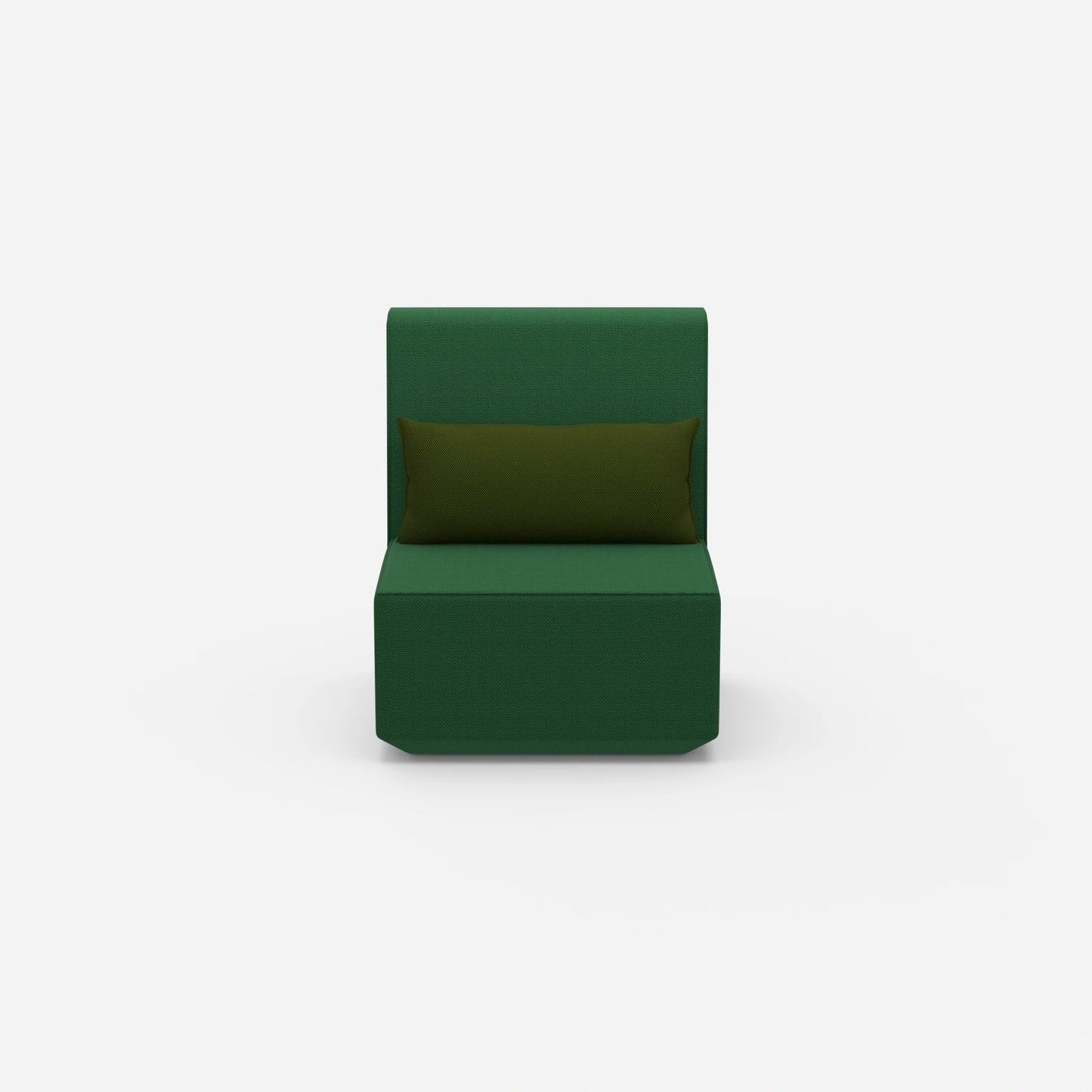 Green armchair from the front