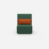 Green armchair from the front