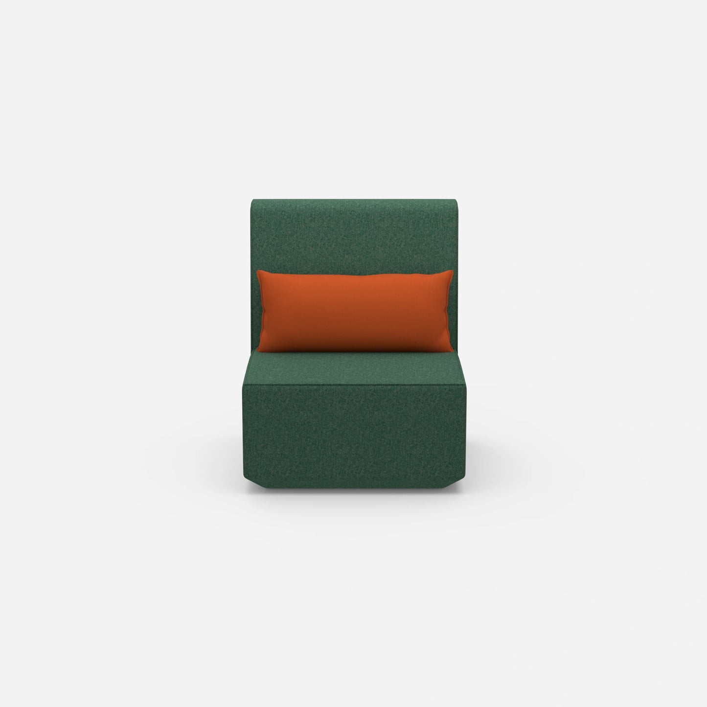 Green armchair from the front