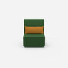 Green armchair from the front