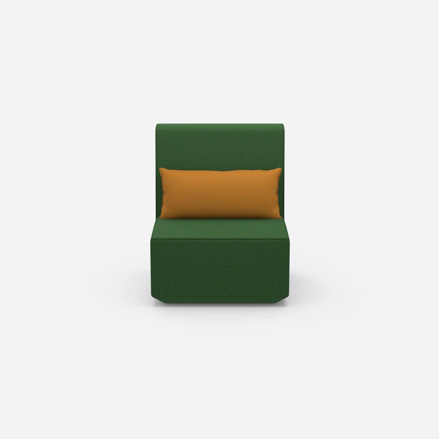 Green armchair from the front