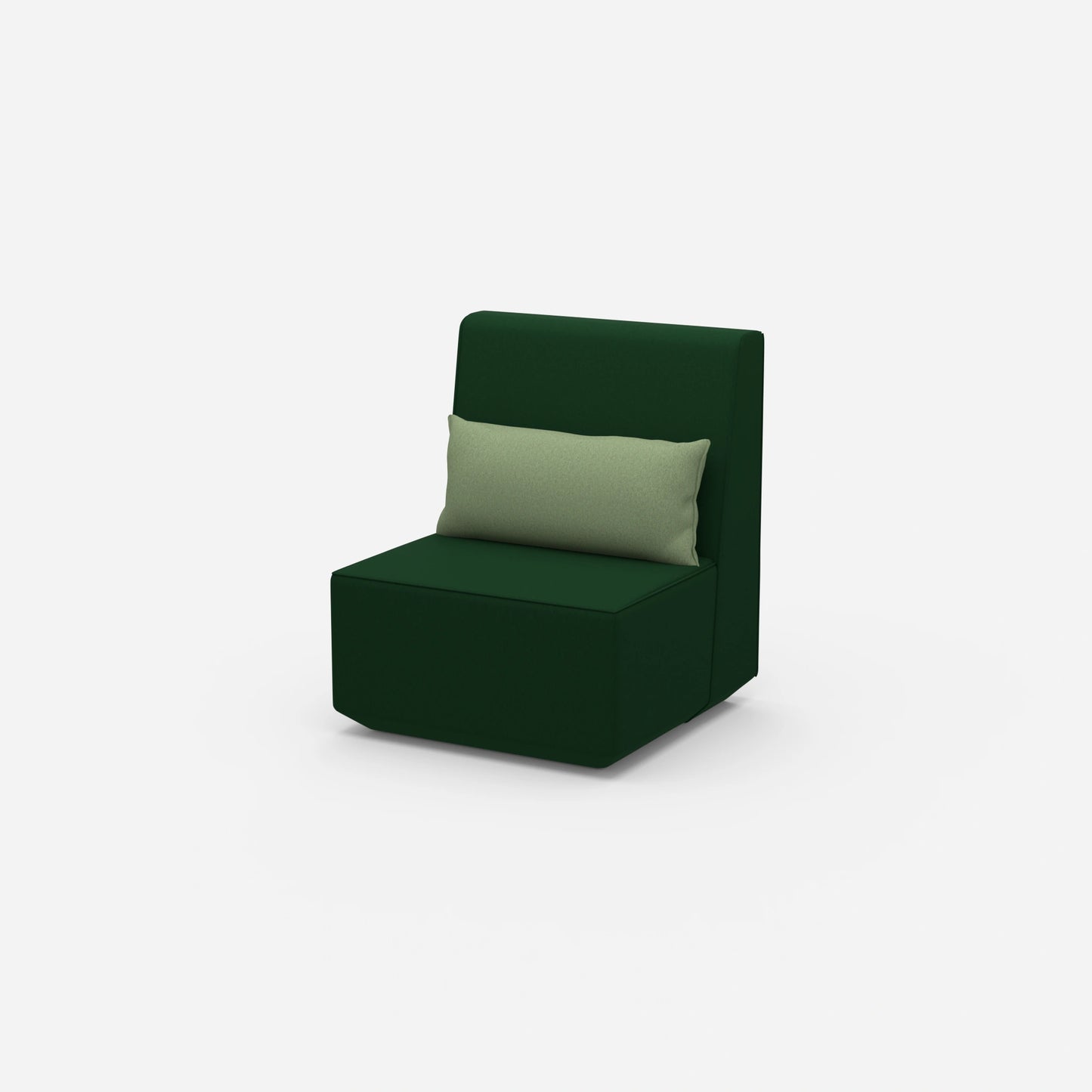 Green armchair from the side