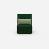 Green armchair from the front