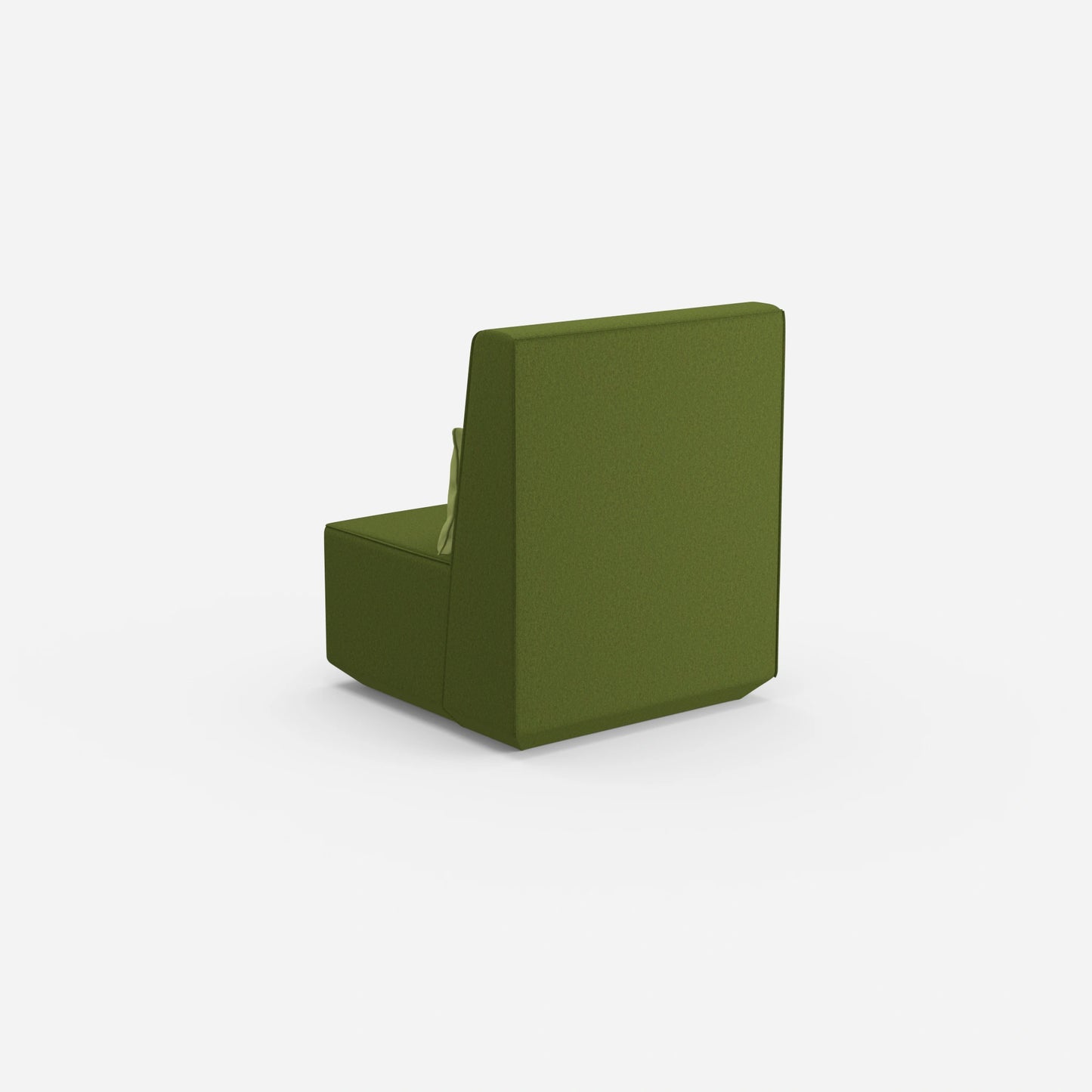 Green armchair from behind