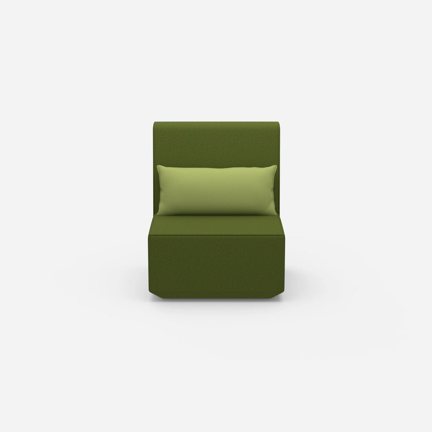 Green armchair from the front
