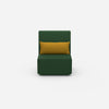 Green armchair from the front