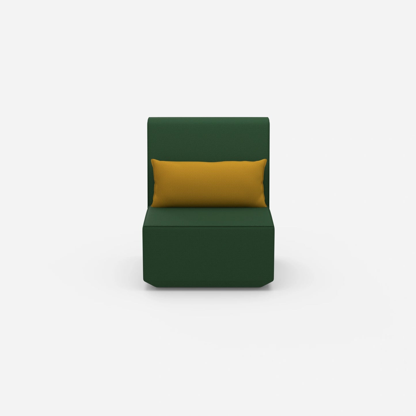 Green armchair from the front