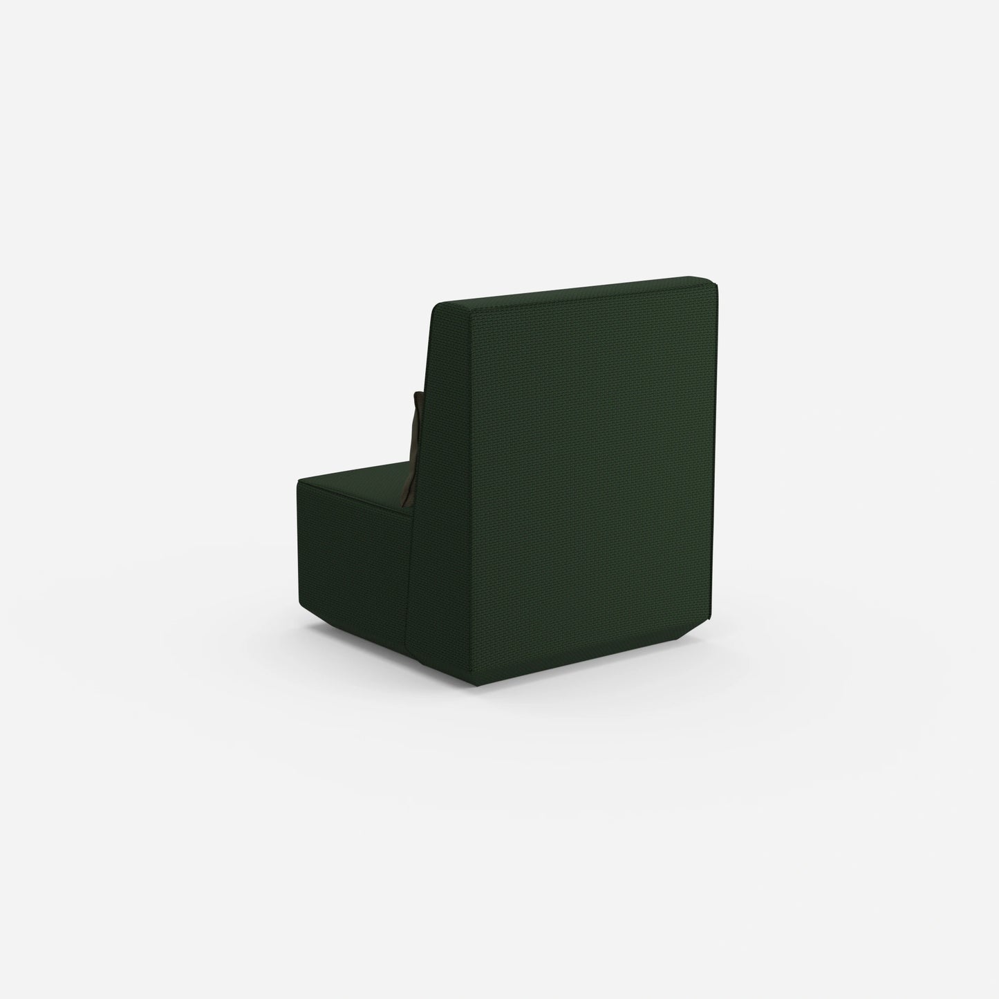 Green armchair from behind