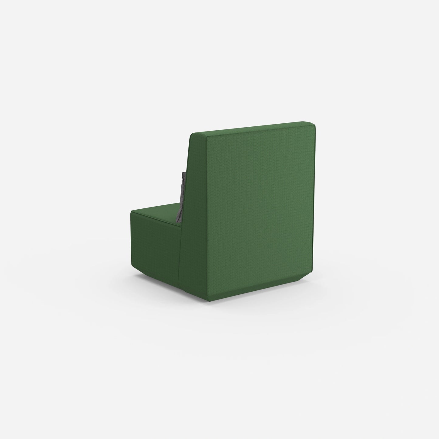 Green armchair from behind