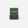 Green armchair from the front