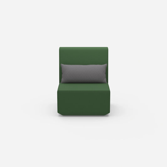 Green armchair from the front
