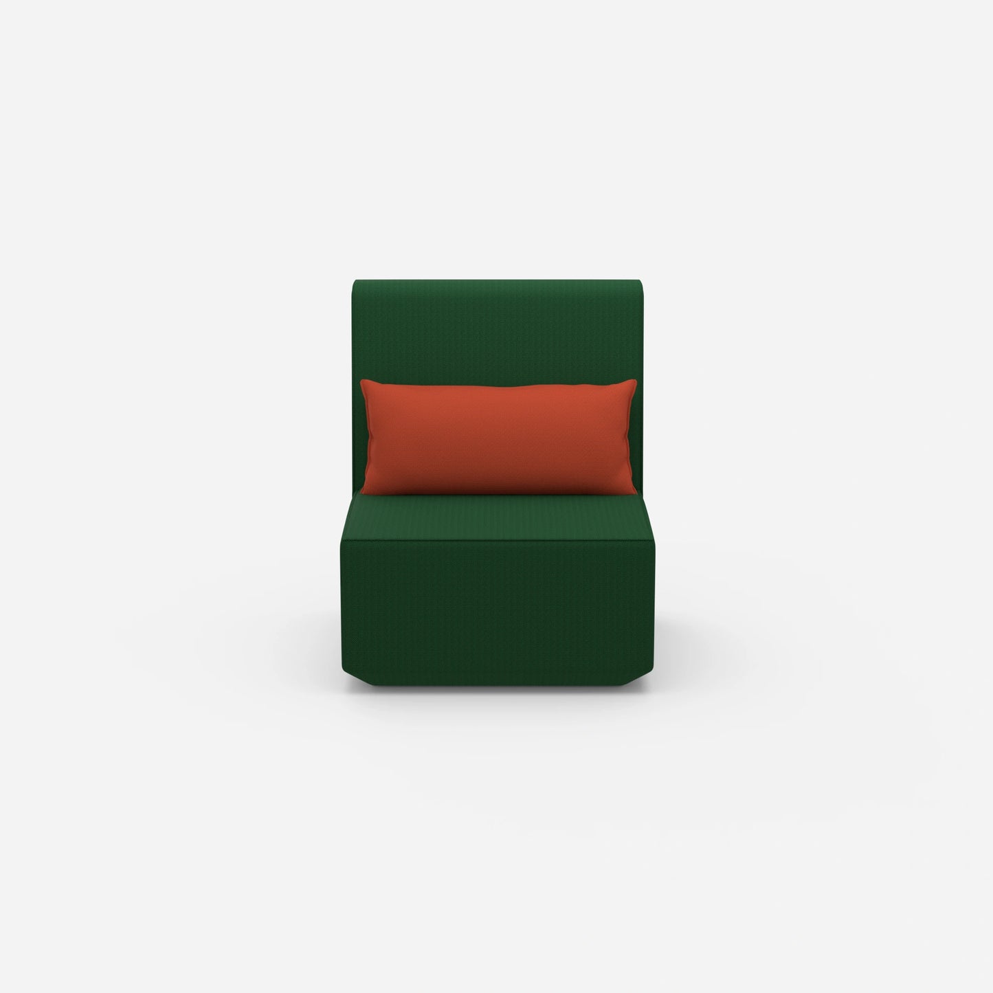 Green armchair from the front