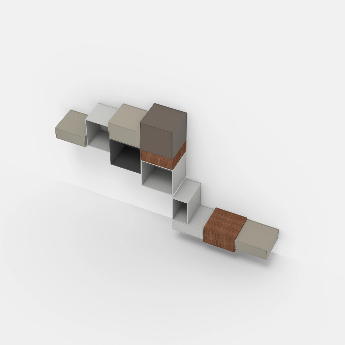 Wall-mounted shelving RK1107 from above