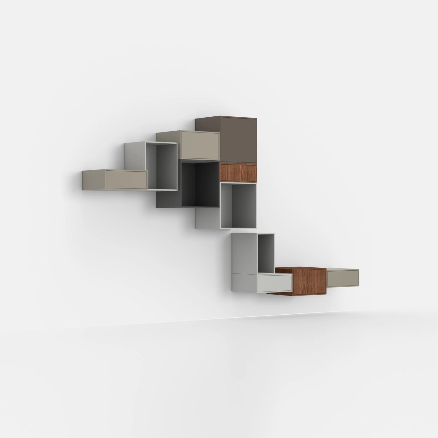 Wall-mounted shelving RK1107 from the right-hand side