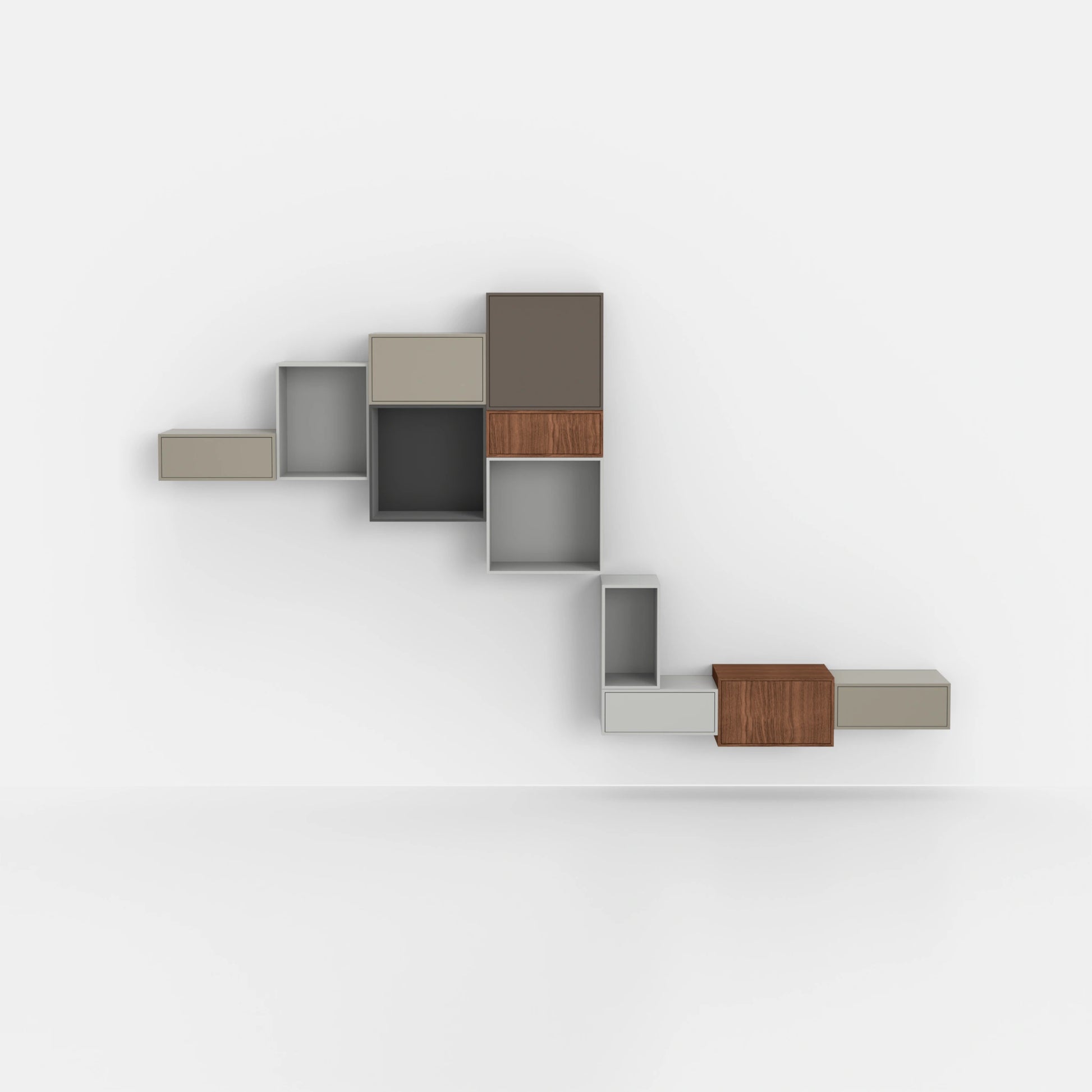 Wall-mounted shelving RK1107 from the front