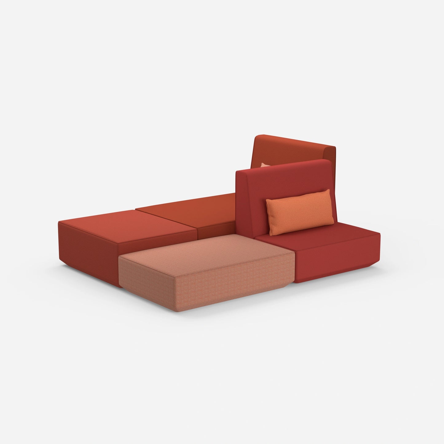 Individual, spacious sofa area from behind