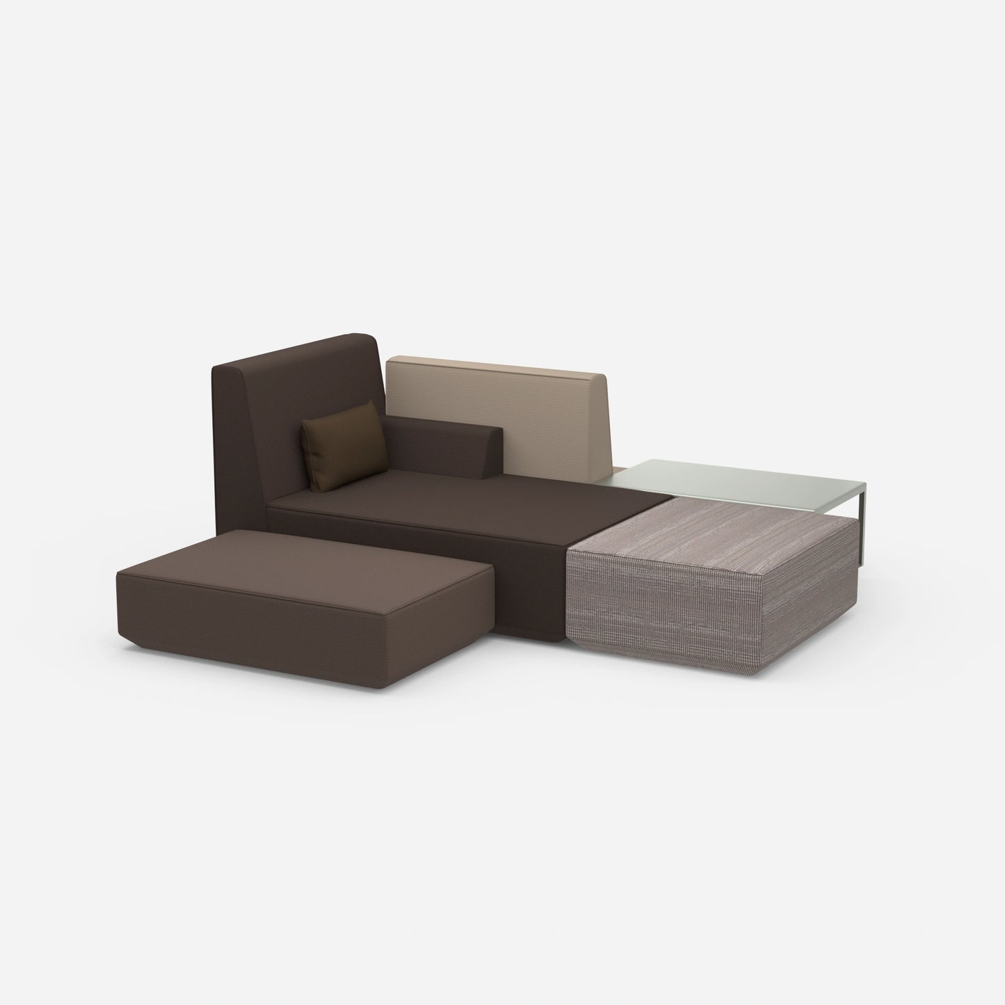 Individual, spacious sofa landscape from the side