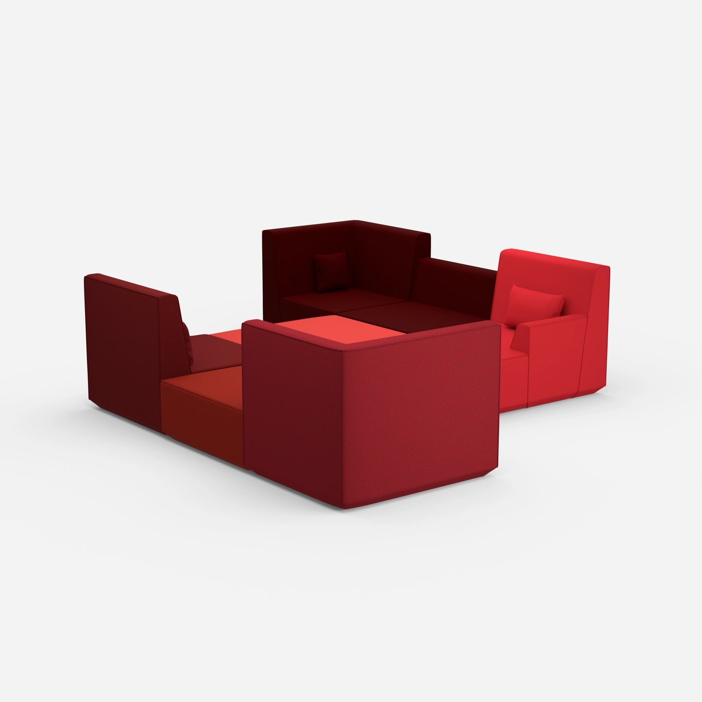 Individual, spacious sofa area from behind