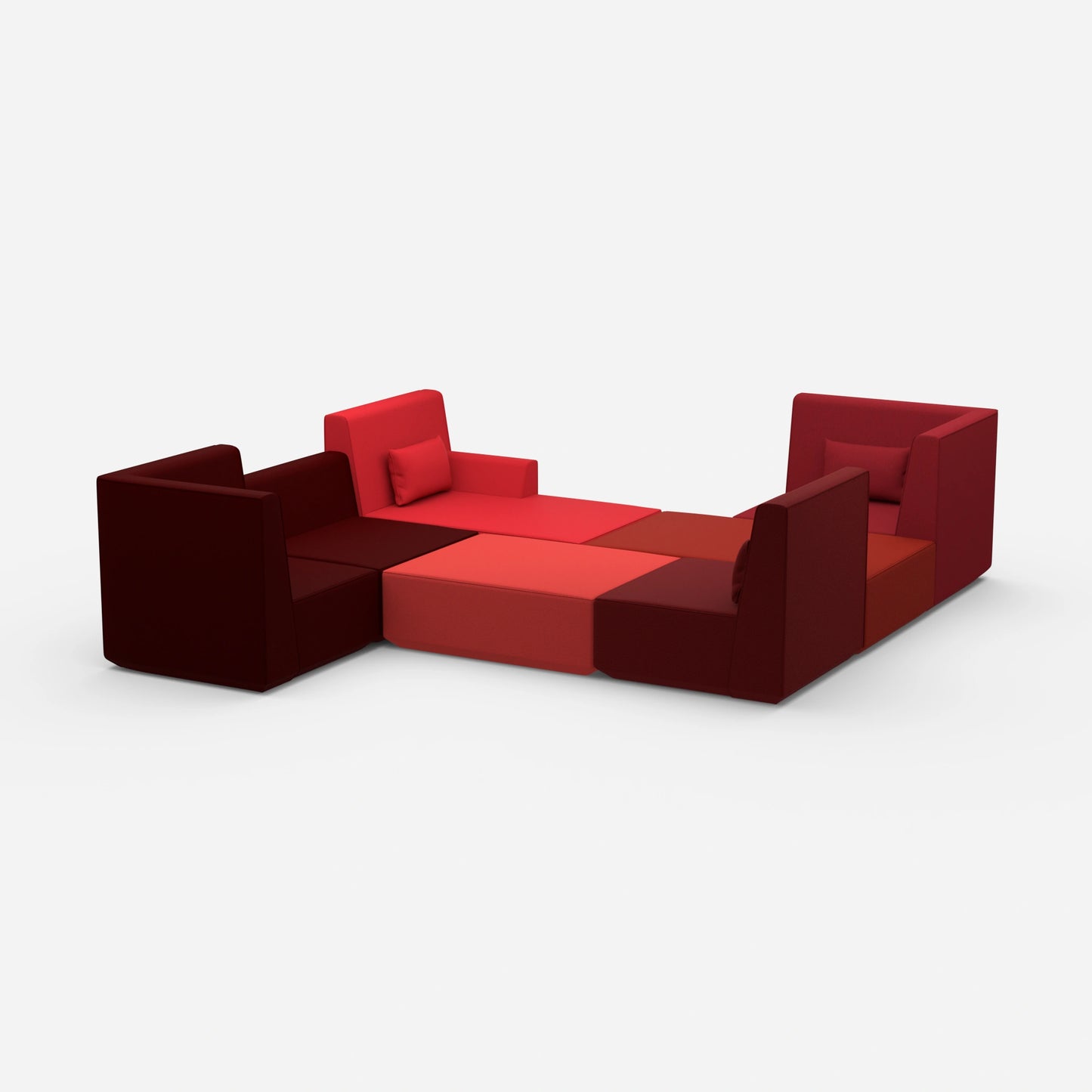 Individual, spacious sofa landscape from the side
