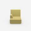 Small chaise longue with high back from the front