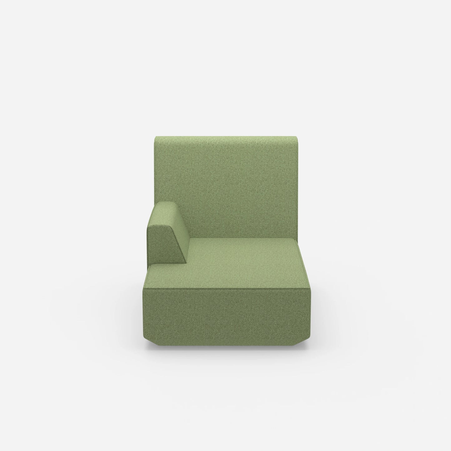 Small chaise longue with high back from the front